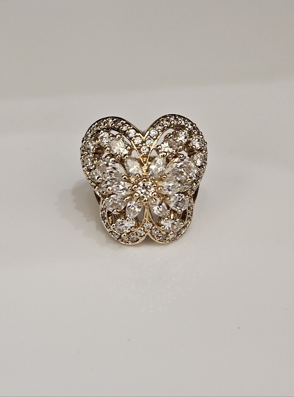Vintage Butterfly Designed Ring in Vermeil 14k/925 Size 6